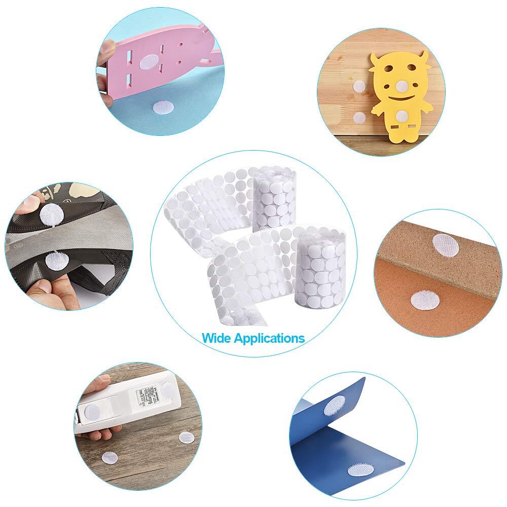 Self Adhesive Dots, 500Pcs (250 Pair Set) 0.78 Inch/ 20mm Diameter Hook and Loop