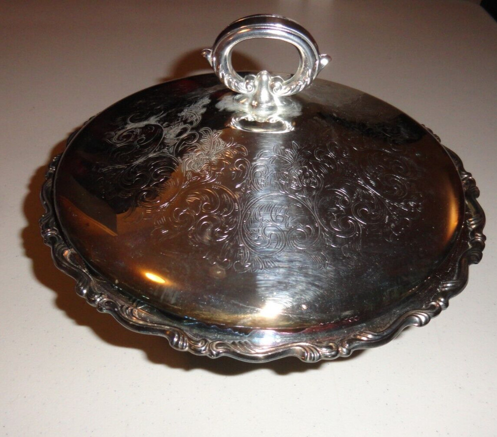 Vintage  Serving Dish 10 1/2" Oneida Silverplate Covered 3 Leg