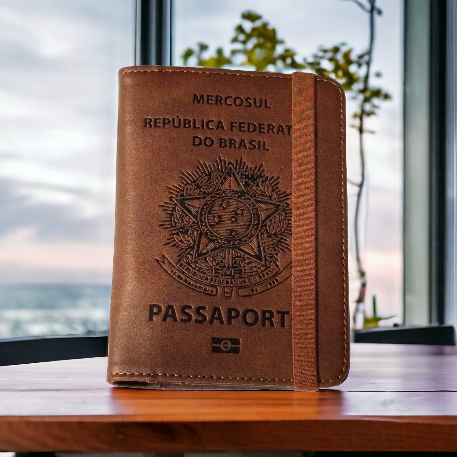 Brazilian  genuine leather passport holder.