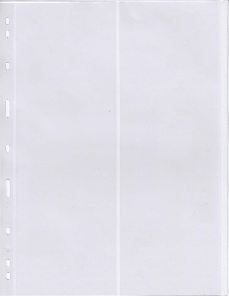 Lighthouse Vario 2VC Pages 2 Pockets Vertical Pack of 5 Clear Stock Stamp Sheets