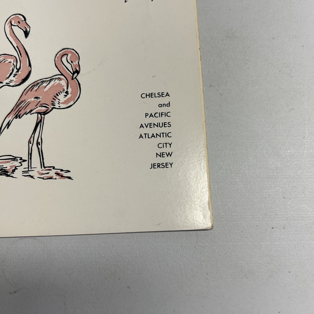 Flamingo Cafe Vintage Menu. B22