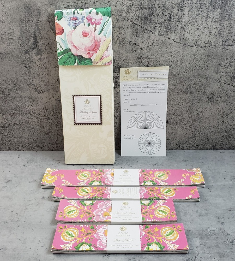 Anna Griffin Crafting Pleating Papers 192 Strips NEW Open Box