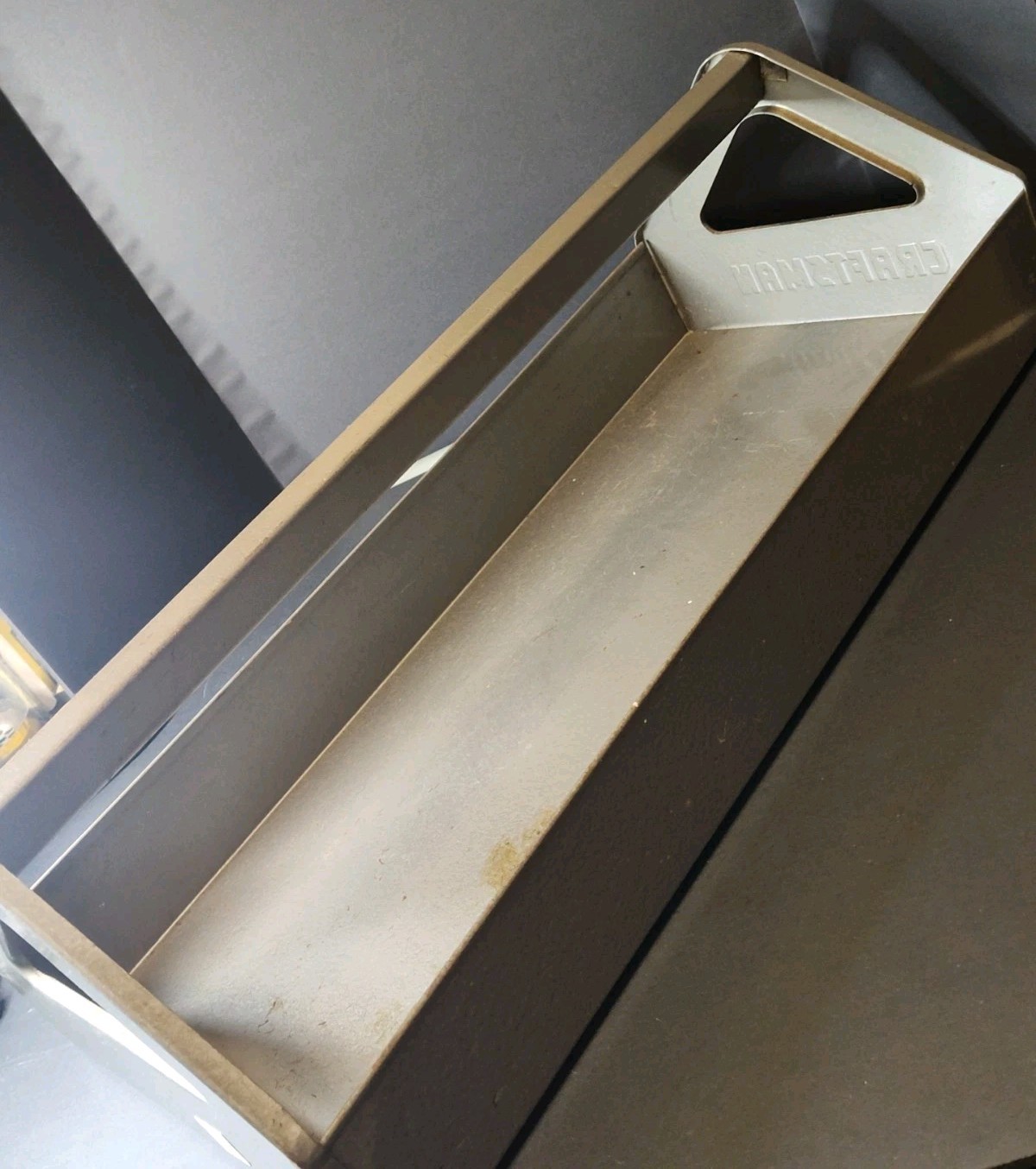 Vintage Sears Craftsman Grey Metal Tool Tote Tray Carry Box Caddy