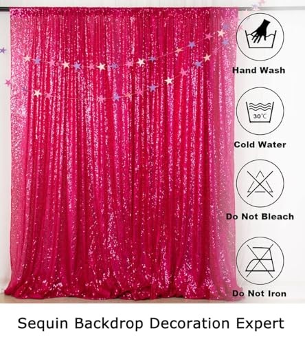 Sequin Backdrop - (48inx72in) for 4FTx6FT Fuchsia