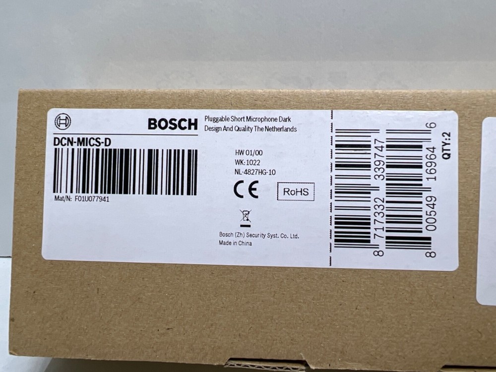 Bosch DCN-MICS-D Pluggable Short Microphone Dark