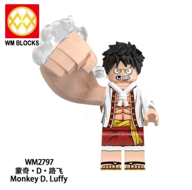 2 inch Custom One Piece Monkey D. Luffy Minifigure, New/Mint