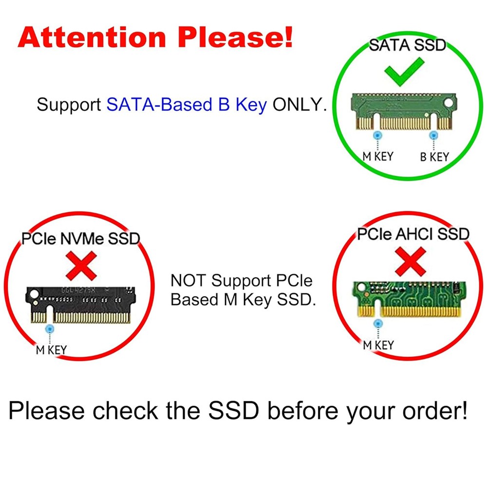 4PCS 2.5"SATA to M2 NGFF SSD Enclosure Converter Internal / External Adapter M.2