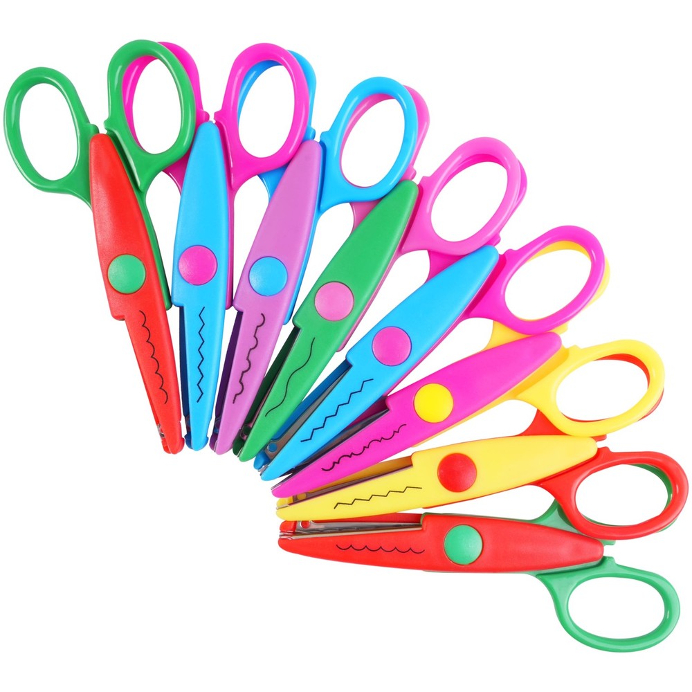 8 Pcs Craft Scissors Decorative Edge, ABS Resin 6 Pattern Scissors for Crafti...