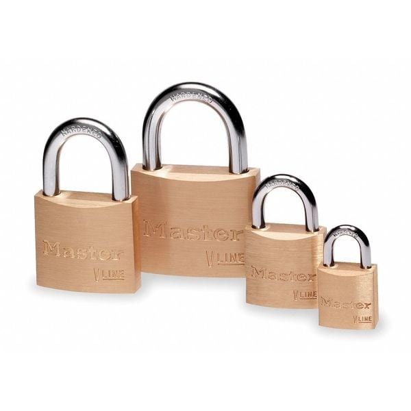 Master Lock 4130 Padlock, Keyed Different, Standard Shackle, Rectangular Brass