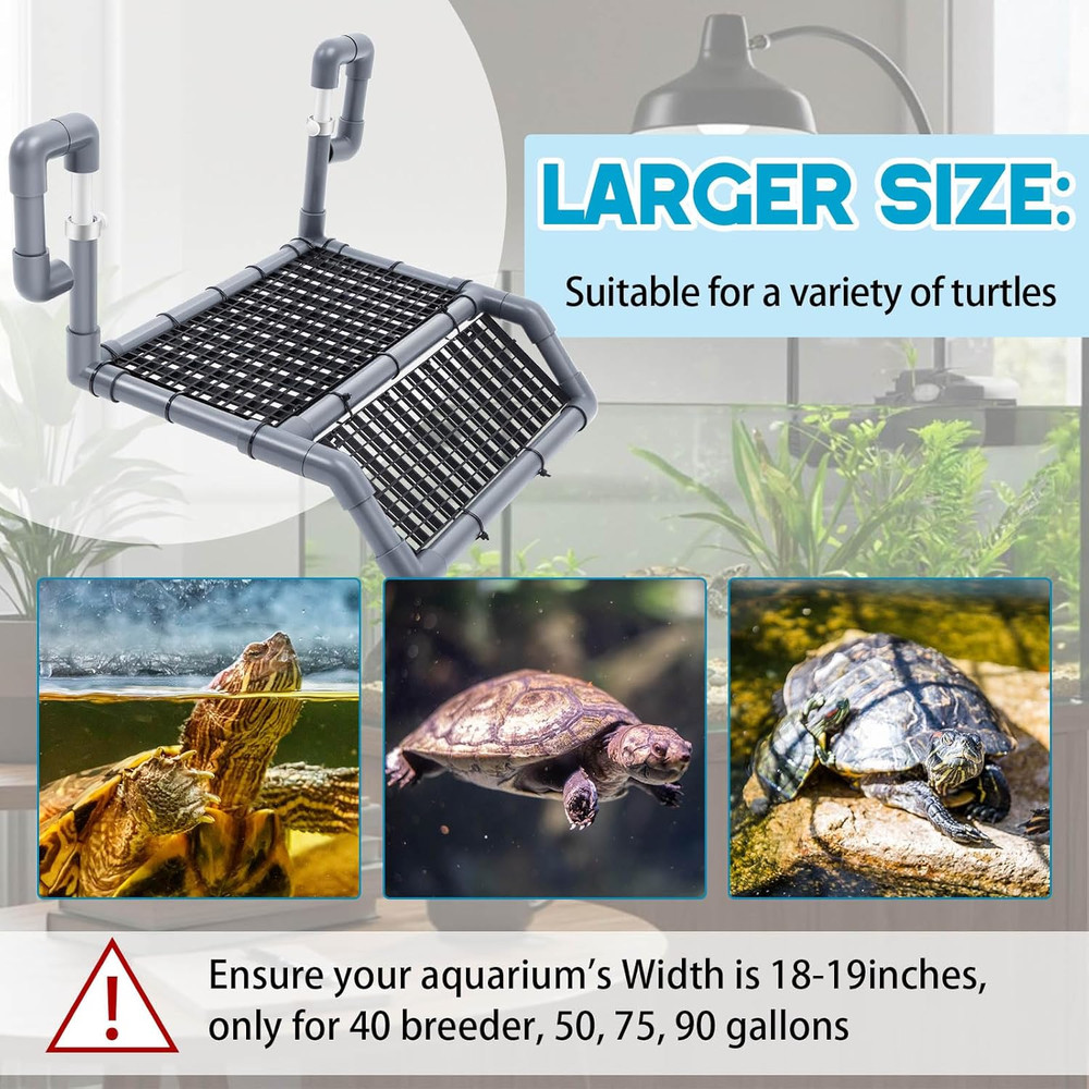 Chunful Adjustable Extra Large Turtle Basking Platform, Wider Hanging Dock