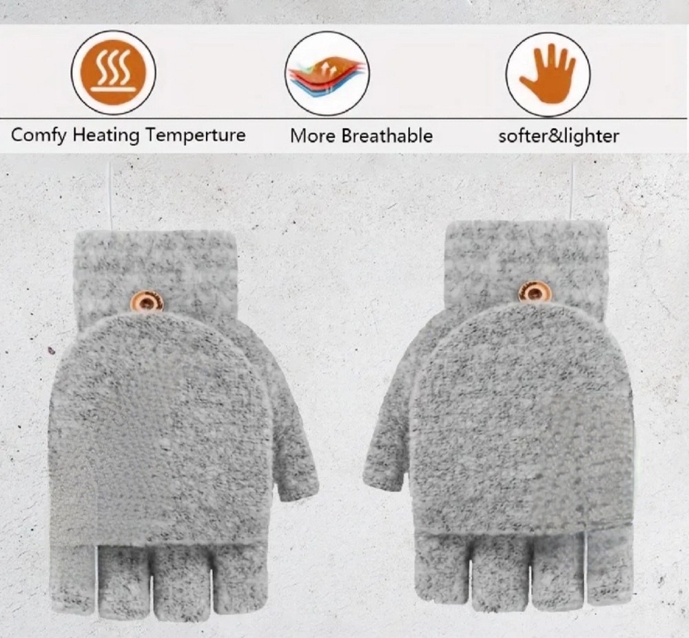 heated gloves USB Fingerless Mitton