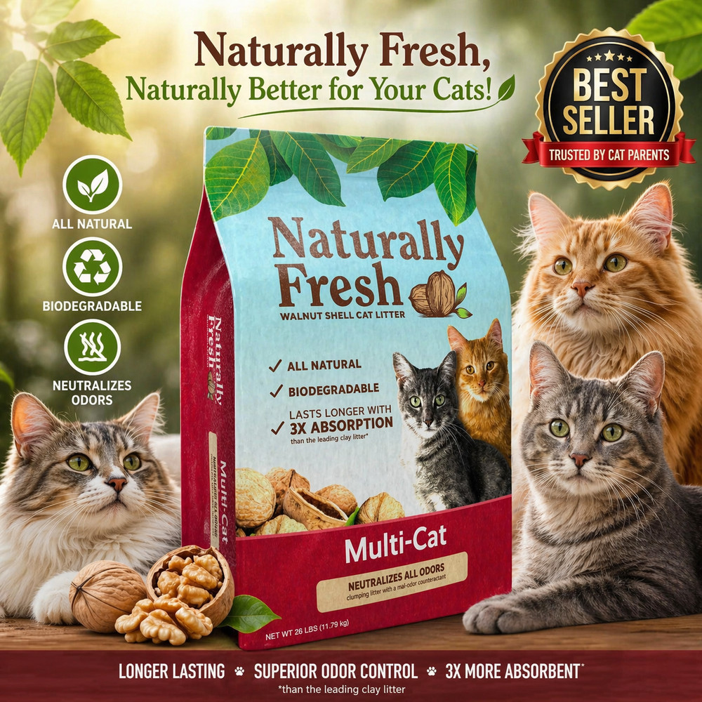 Naturally Fresh Quick Clumping Walnut Shell Multi-Cat Litter - 14 lb