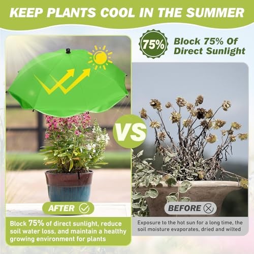 4 Pack Plant Umbrellas for Outdoor Plants,26" Larger Garden Umbrella Sun Shade