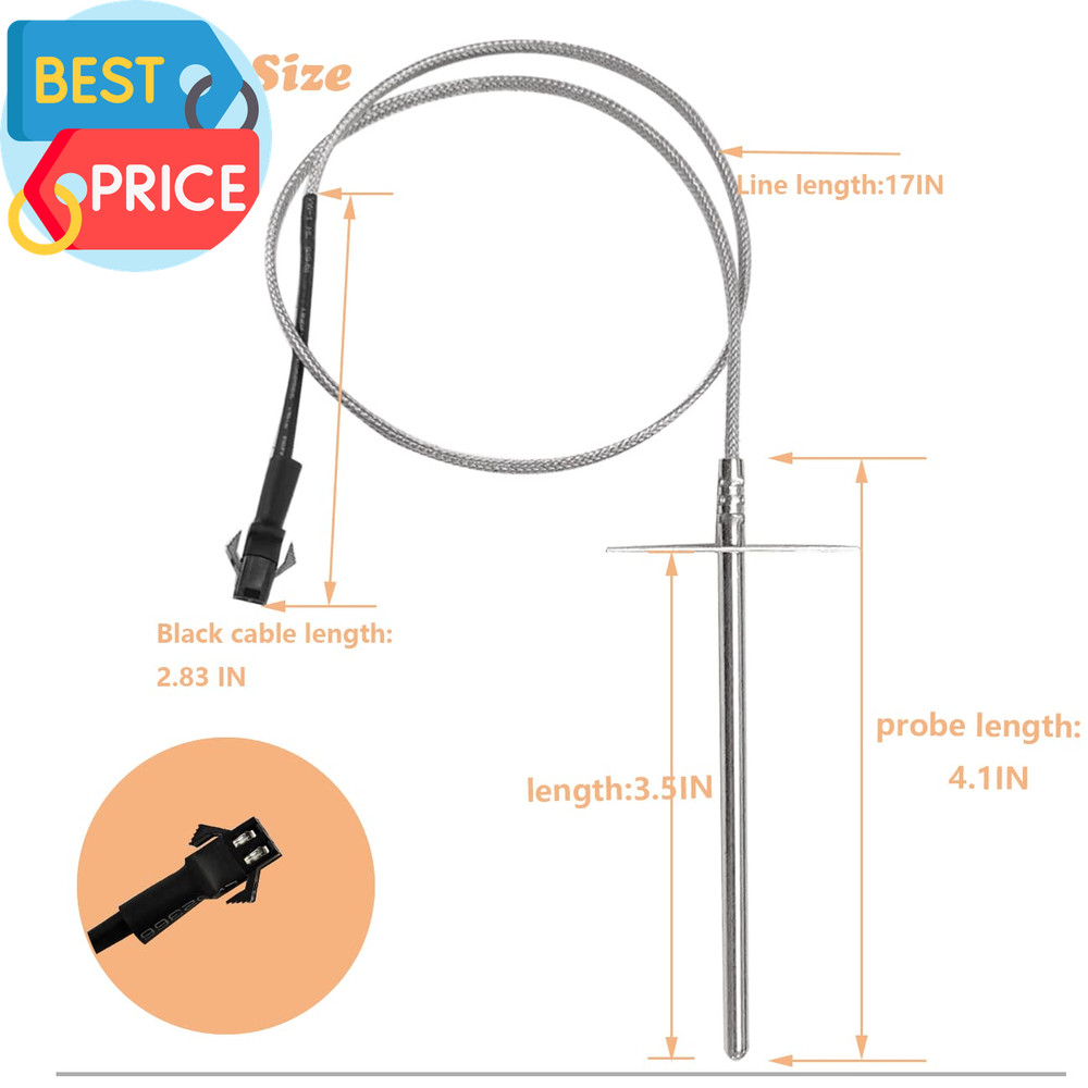 Replacement RTD Temperature Probe Sensor, Suitable for Pit Boss Pellet Grill PB1