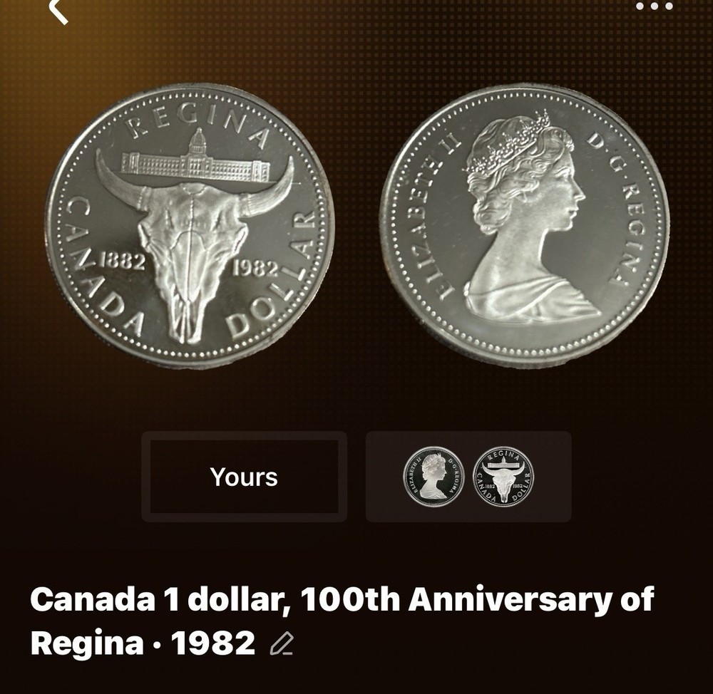 1982 Canada Silver Canadian Silver Dollar - Regina Centennial