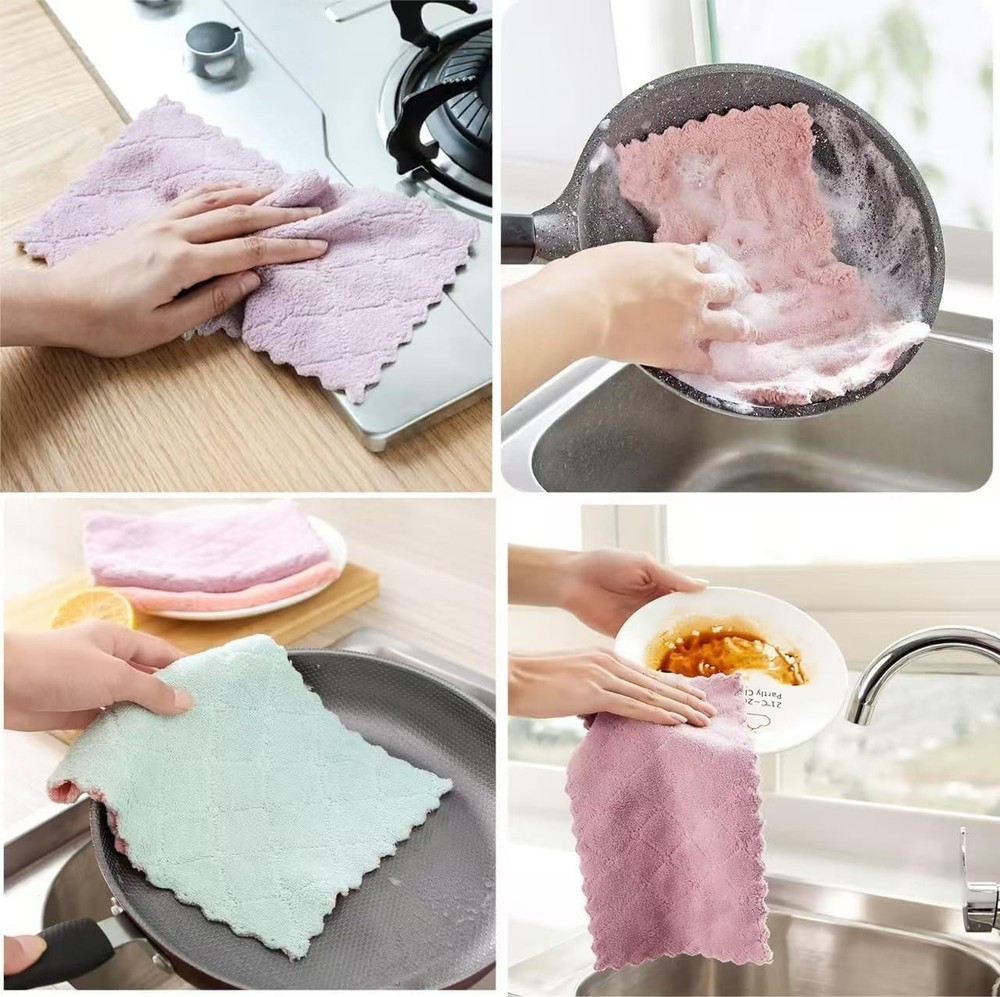 24 Pack Kitchen Dish Cloths Towels, Super Soft and Absorbent Multicolor...