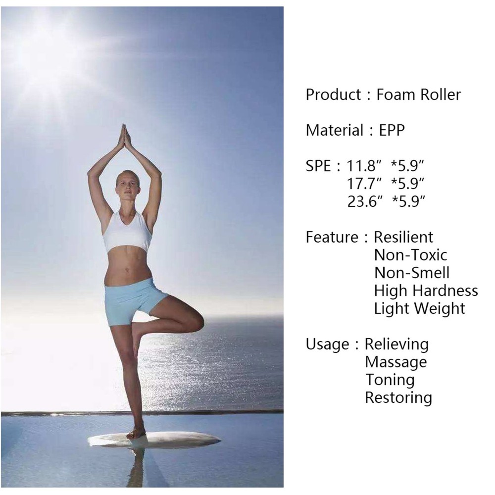 Premium High Density Foam Roller 18"x6" Physical Therapy Exercise Deep Tissue