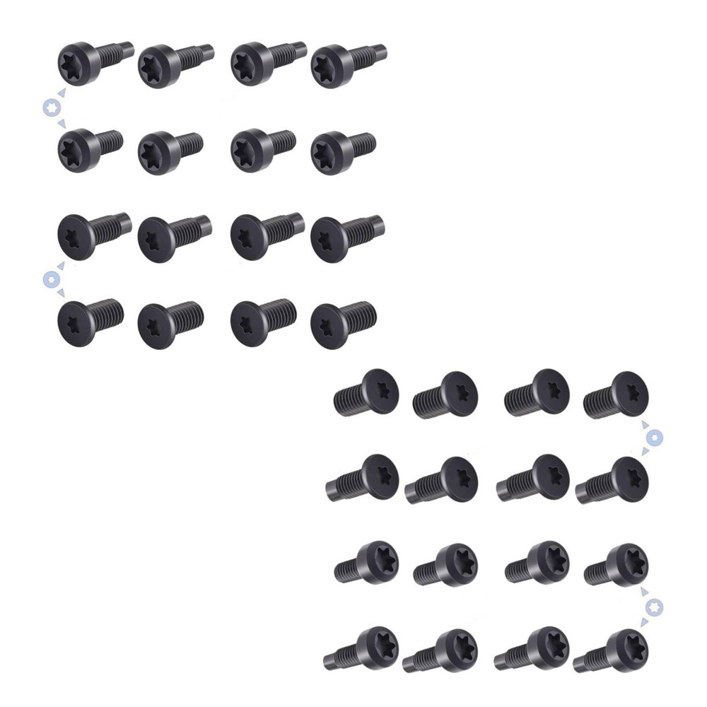Doorbell Screws, Replacement Various lengths, Security Torx head, BLACK