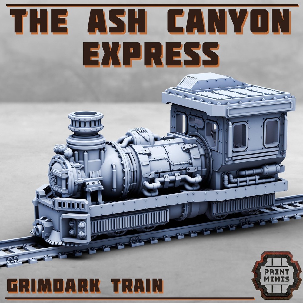 Ash Canyon Express Sci-fi Streampunk Train scenery.