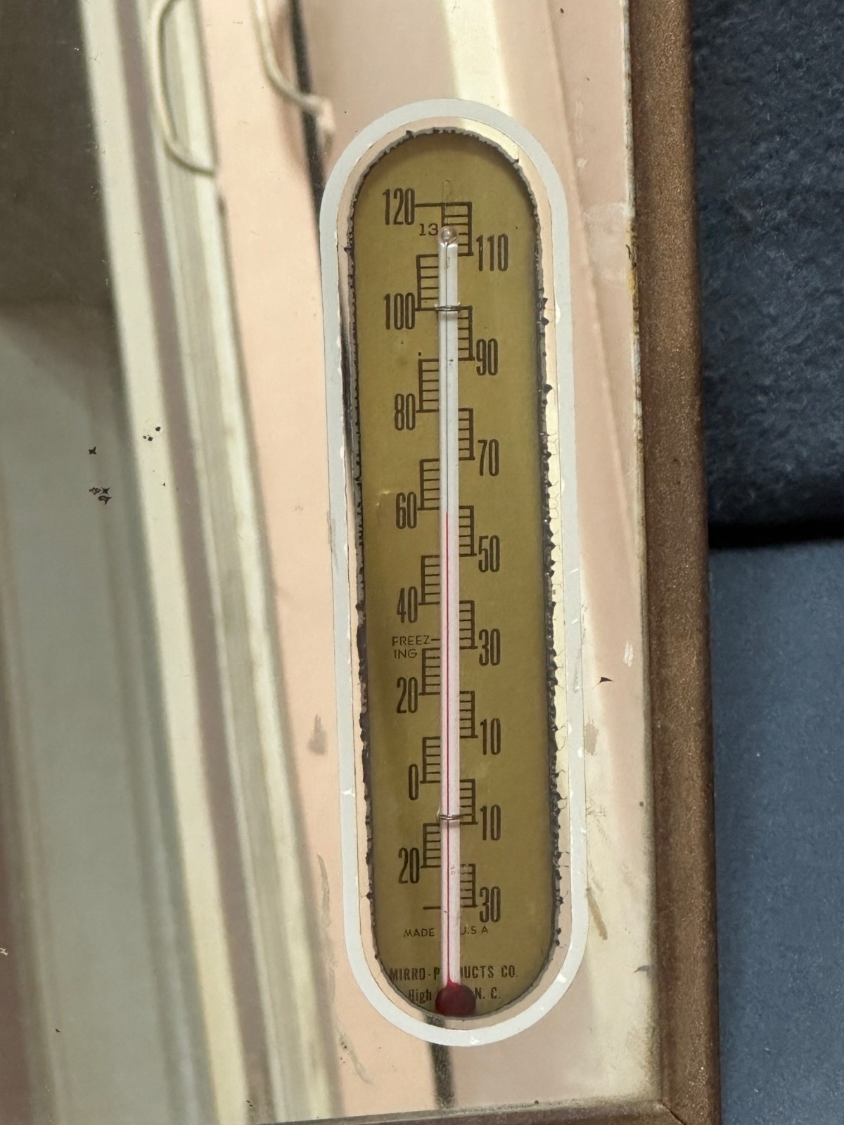 Vintage Royal Crown Cola Mirror Thermometer Wall Hanging Retro 1950s Advertising