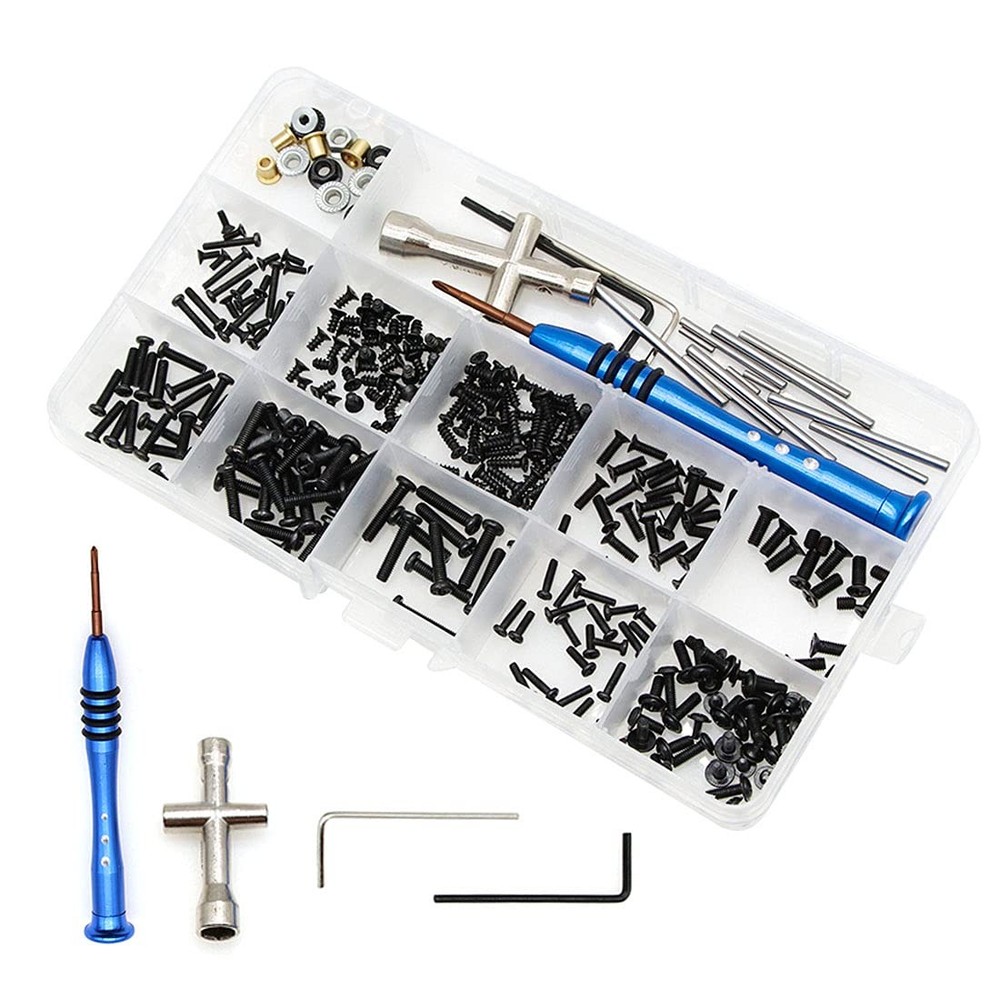 RC Screws Kit Repair Tool Box Hardware Fasteners Replacement Bolt and Nuts...