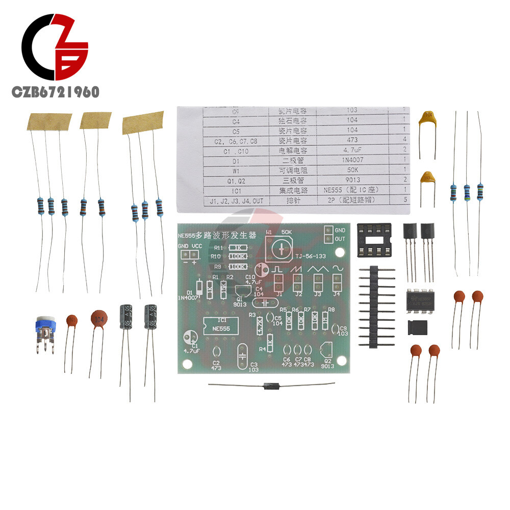 DIY Kit Multi-Channel NE555 Waveform Generator Module Sine Triangle Square Wave