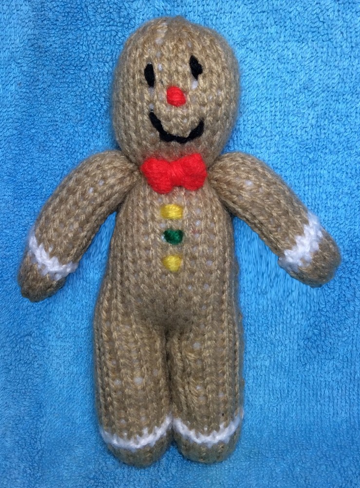 KNITTING PATTERN - Christmas Gingerbread Man Finger Puppet 14 cms toy