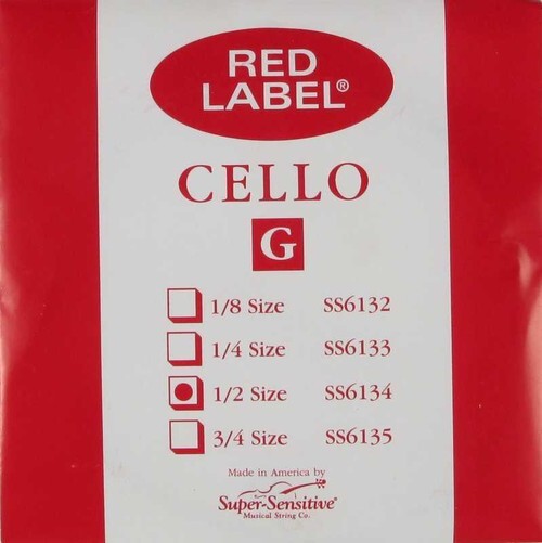 Red Label Cello G Single String 1/2 Medium SS6134 6134 New Super Sensitive