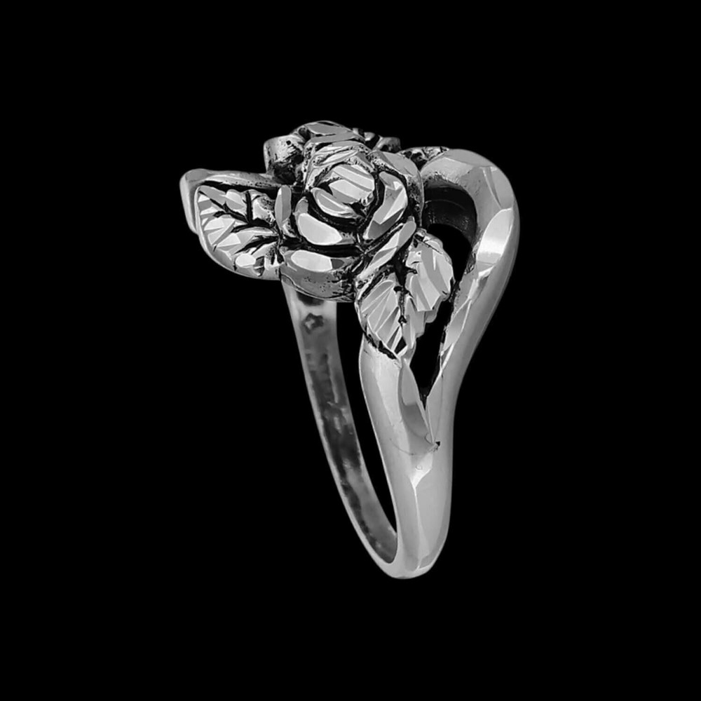 Diamond Cut Rose Corsage Ring