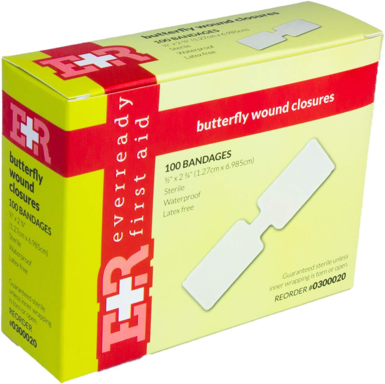 Ever Ready First Aid Sterile Butterfly Wound Closure Large - Box of 100