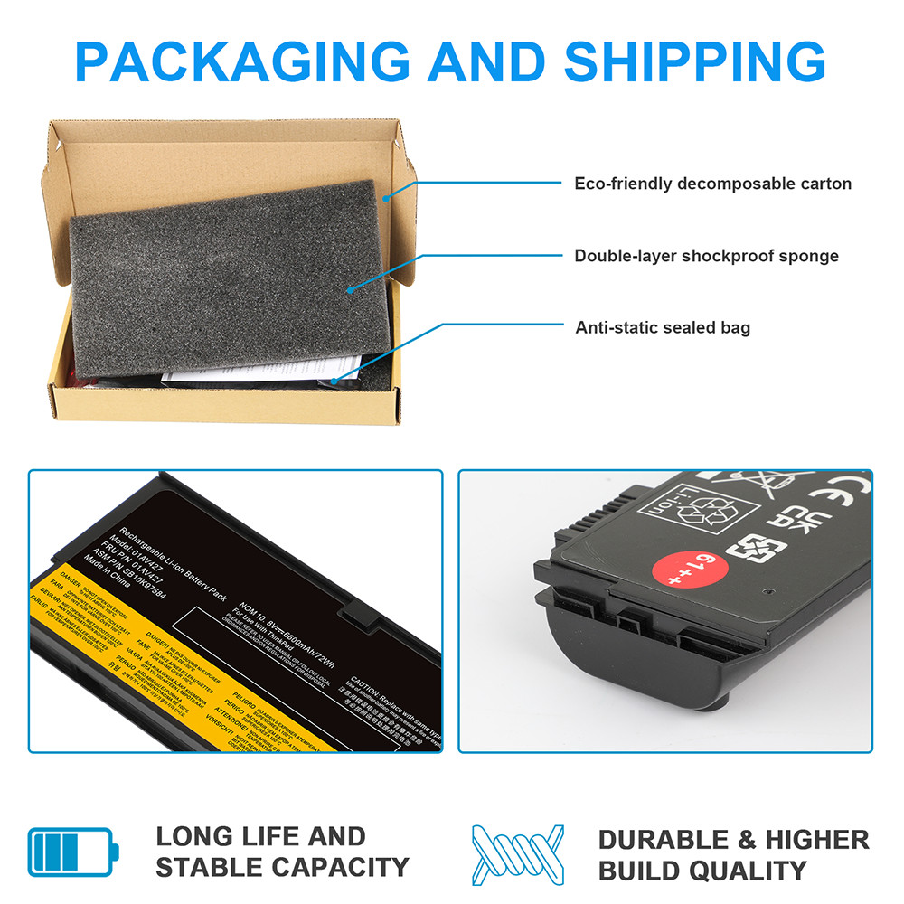 🔥LOT 61++ 72Wh Battery for Lenovo ThinkPad T470 T480 T570 T580 01AV492 01AV427