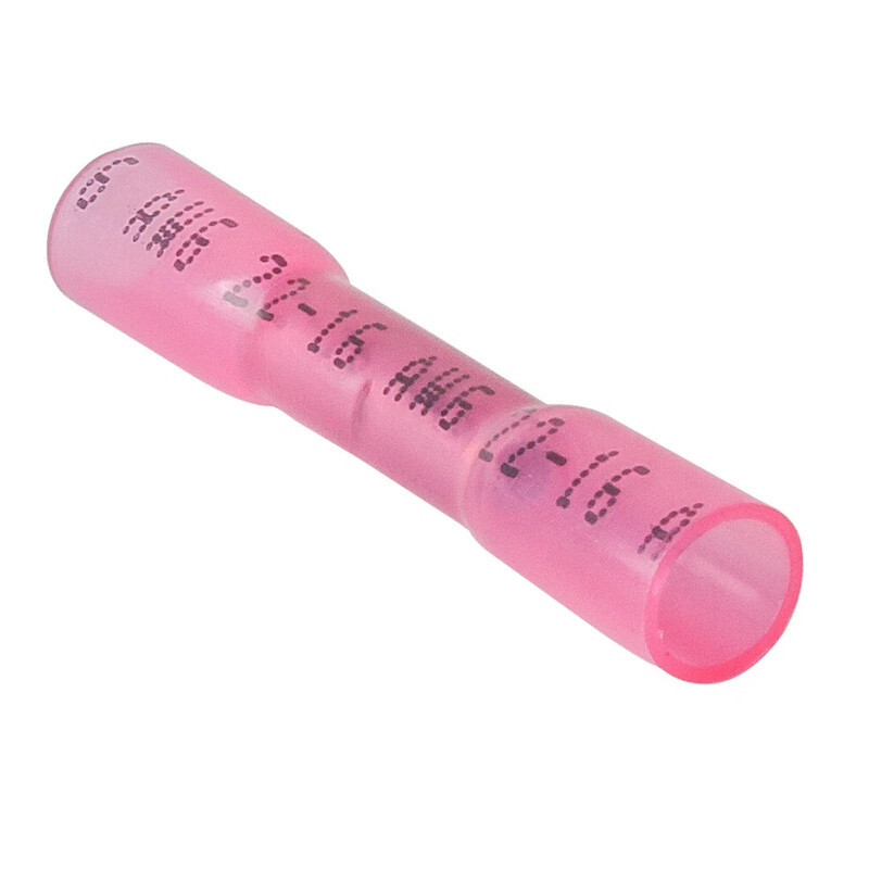 100Pcs 22-16AWG Red Heat Shrink Wire Butt Connectors Waterproof Splice Terminals