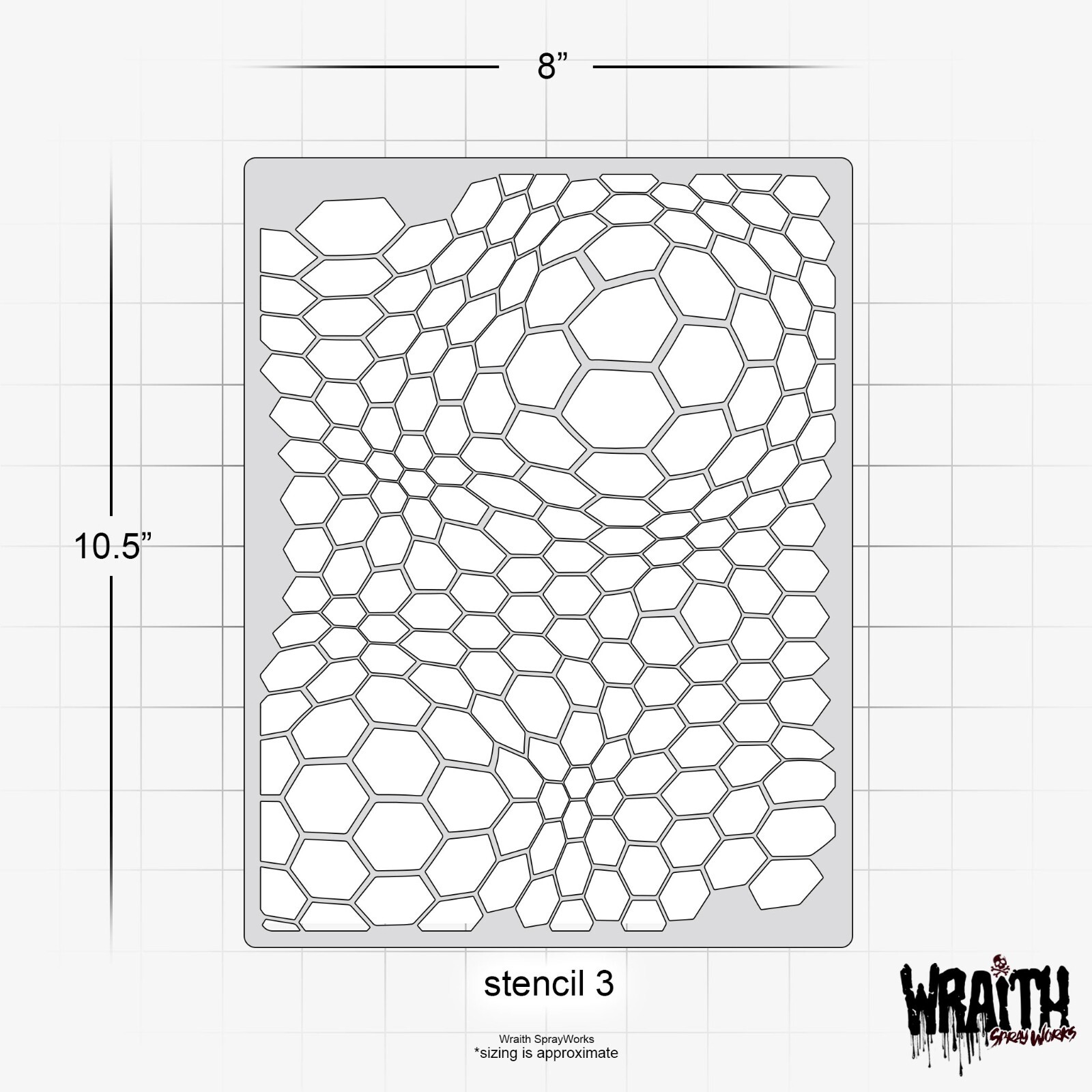 Hex Camo Set #2 - Reusable Airbrush Stencil Template