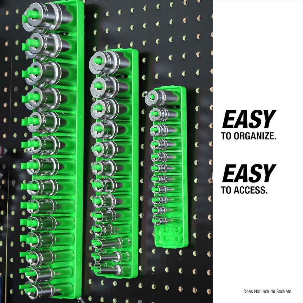 Durable 6PC Socket Organizer for Toolbox - Stable Base & Quick Size Finding