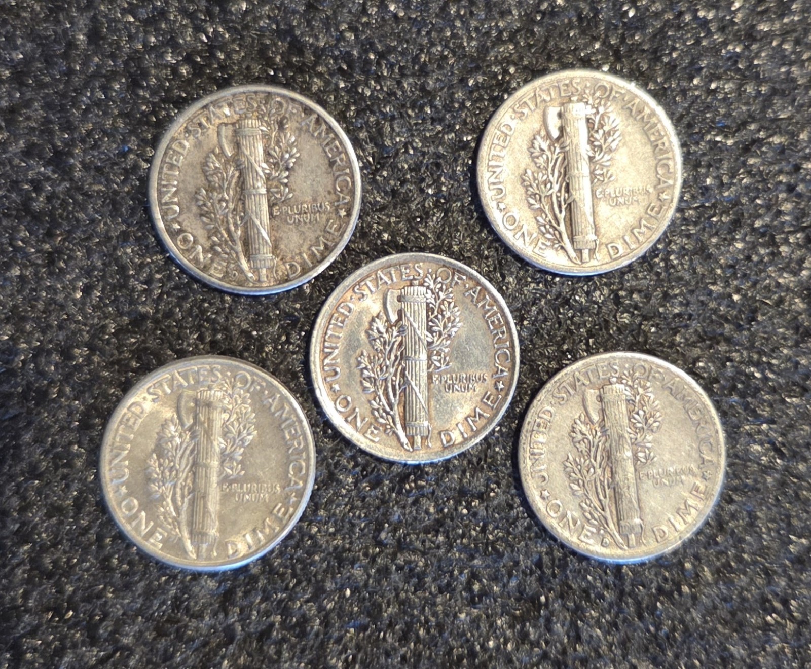[Lot of 5] Mercury Dimes 1916-1945 90% Silver !!!!
