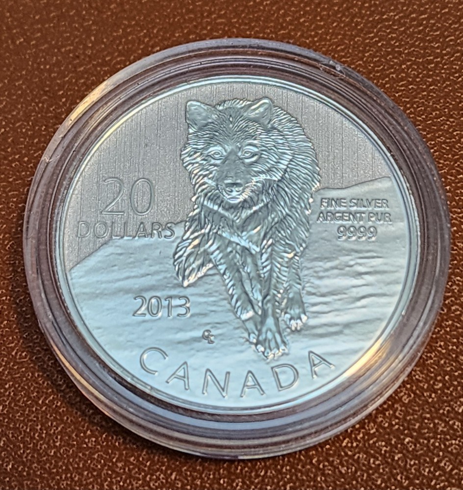 2013 Canada Wolf - $20 Coin - .9999 Silver