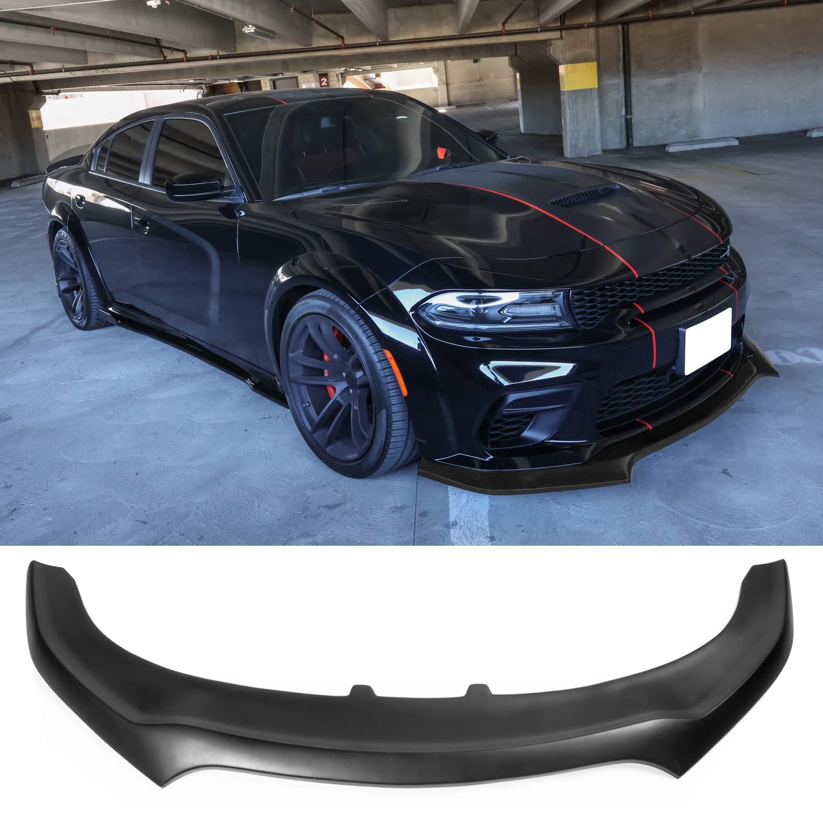 Front Bumper Lip Splitter Air Dam Chin Spoiler, Fits 2020-2023 Dodge Charger