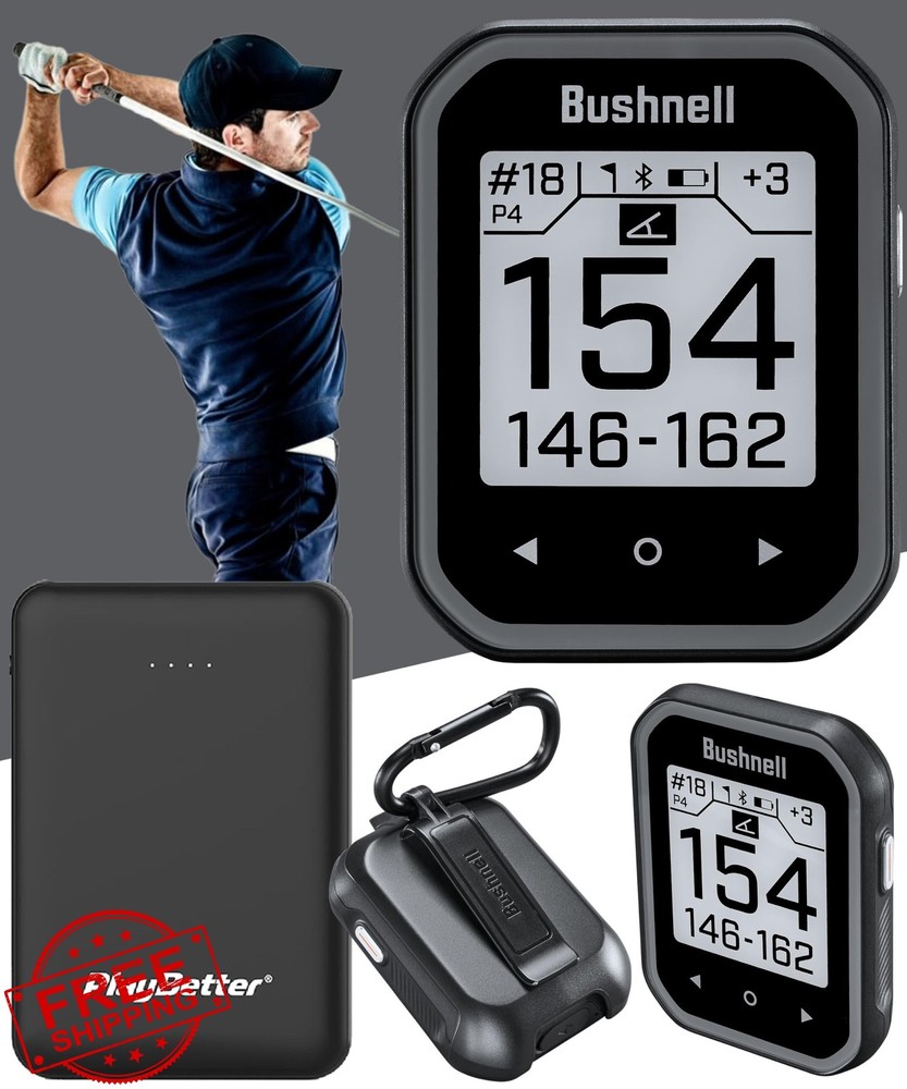 Bushnell Phantom 3 Golf GPS Slope Bundle Black Touchscreen Charger