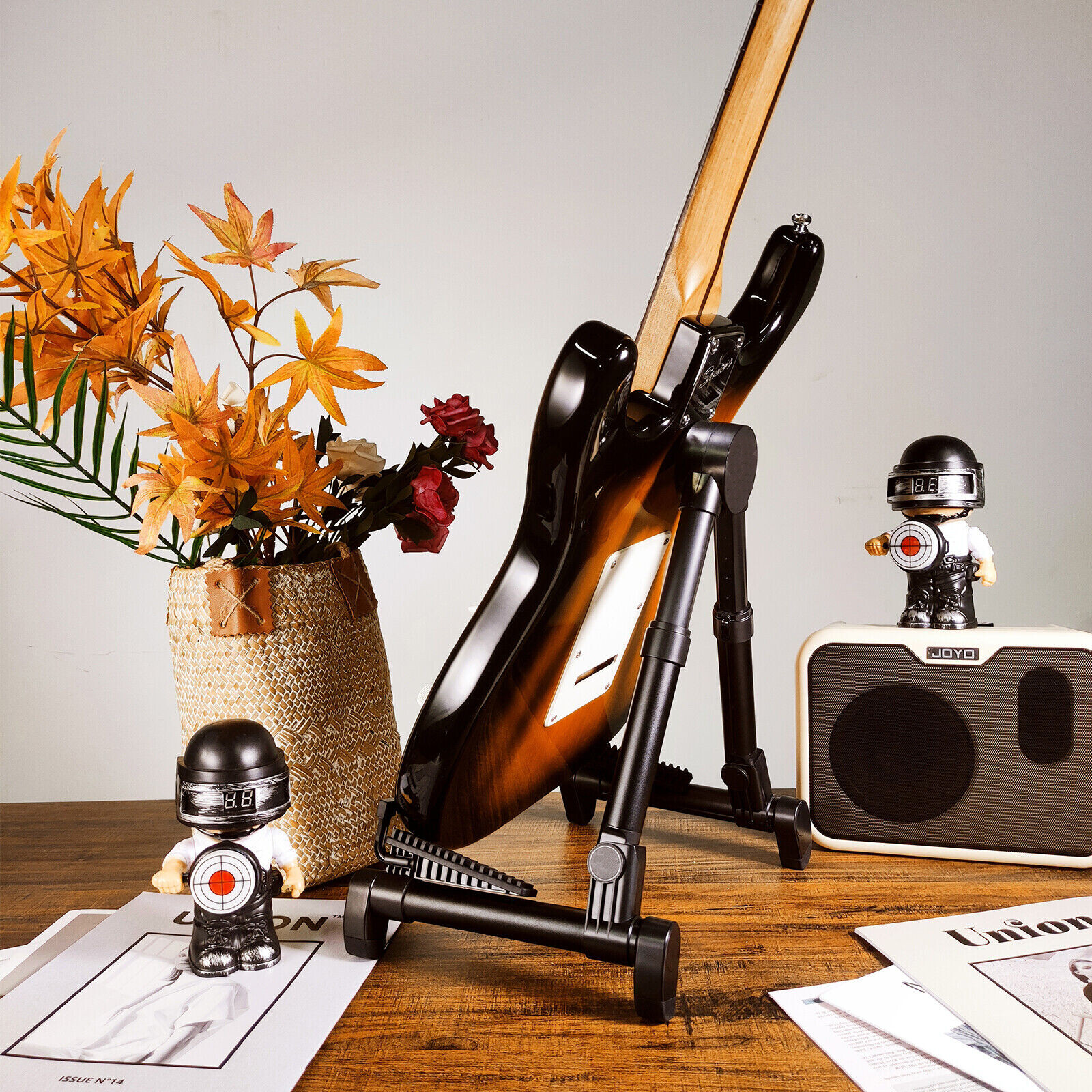 Guitar Stand Electric Bass Ukulele Folding A-Frame Foldable Portable Music Stand