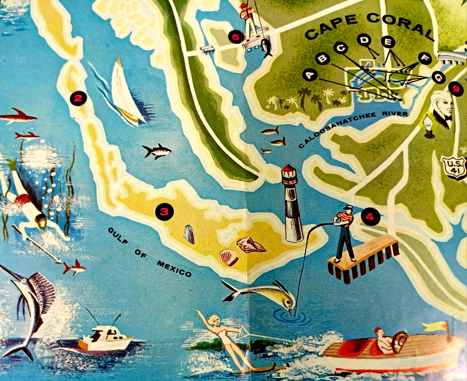 Vtg 1961 CAPE CORAL FLORIDA Brochure CALOOSAHATCHEE RIVER General Homesites Info