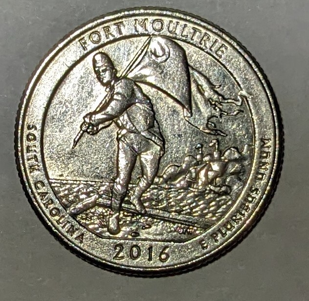 2016 Fort Moultrie quarter Error No E In WE