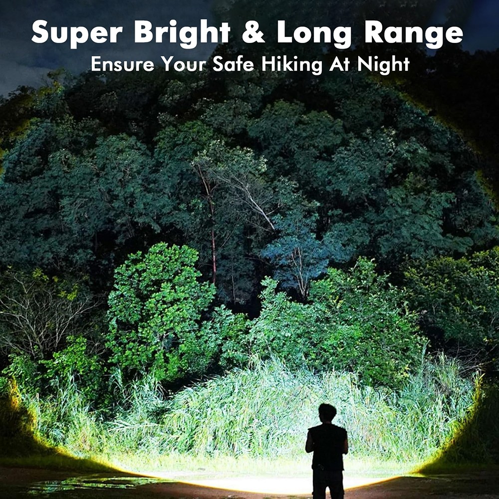 2Pack 99000000LM Super Bright LED Tactical Flashlight Rechargeable Flashlights