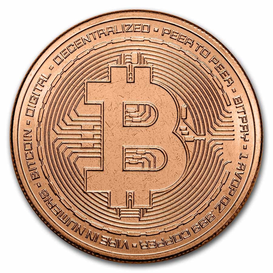 1 oz Copper Round - Bitcoin