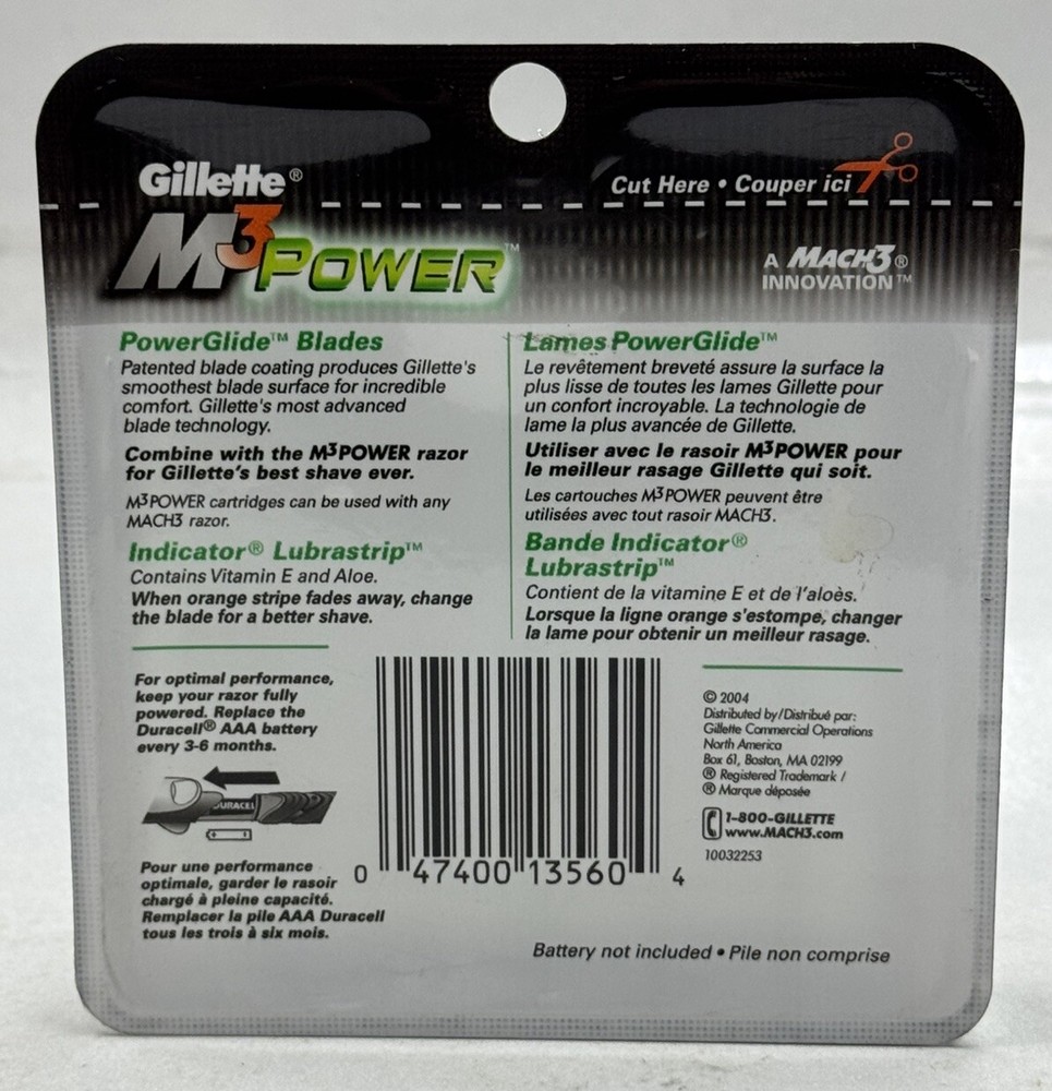 gillette m3 power 8 total cartridges scuffed packaging