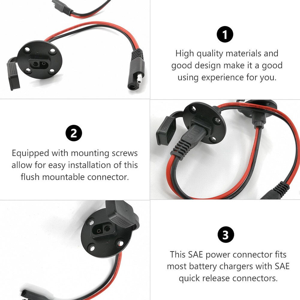 4 Sets Plug Quick-connect Terminals Sae Cable Battery Charger Connector