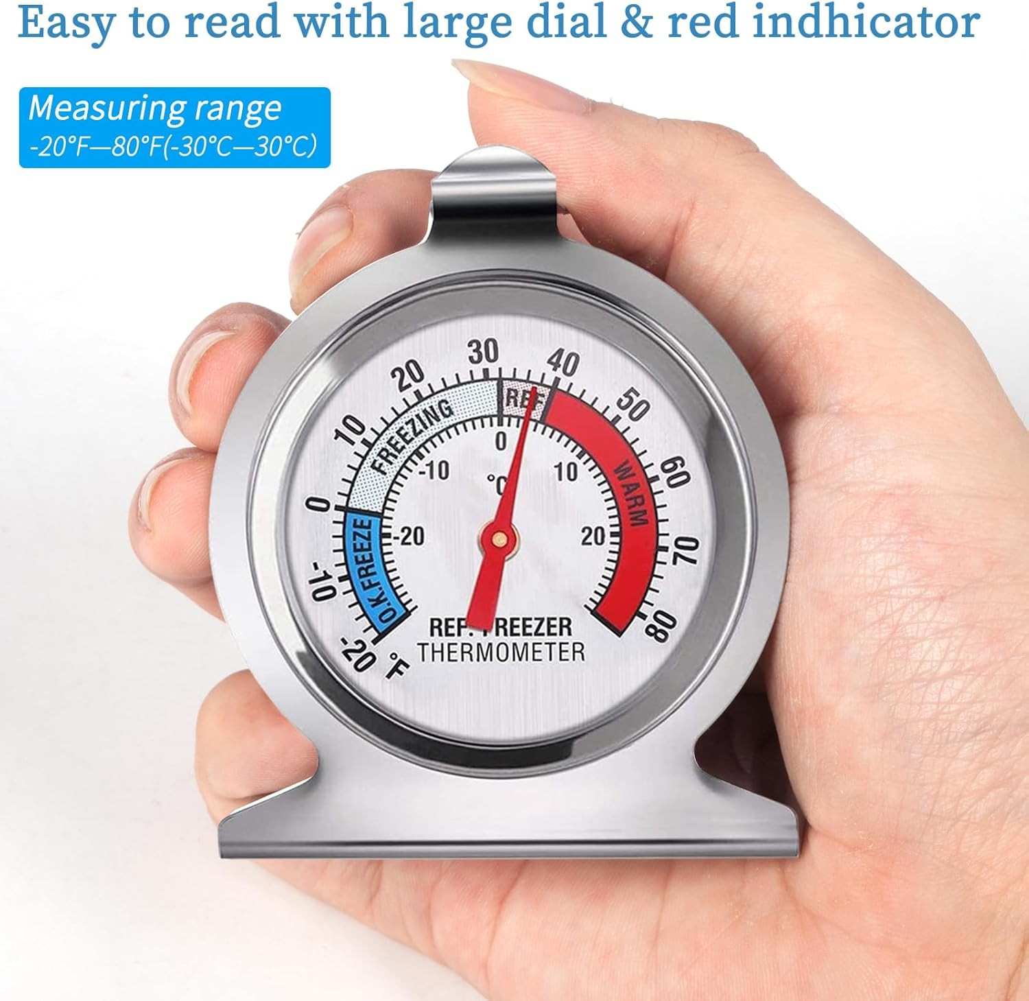 4 Pack Refrigerator Freezer Thermometer Large Dial Analog Thermometer