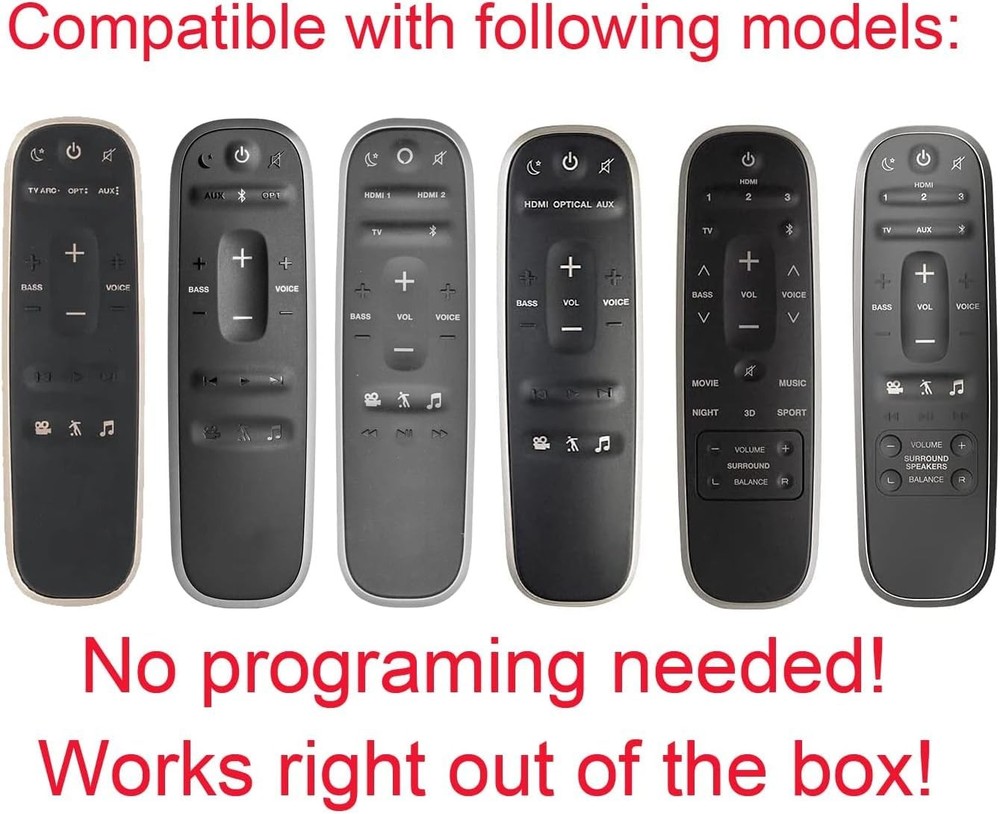 WDZP New Remote Control fit for Polk React & Command Sound Bars White