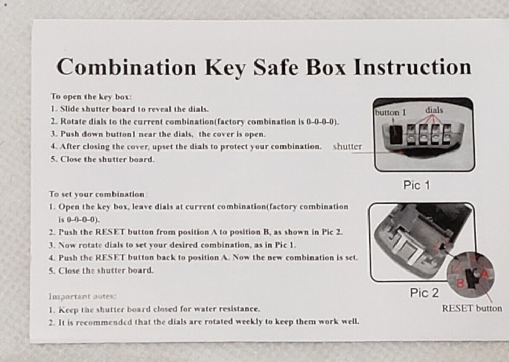 4 Digit Combination Key Lock Box Wall Mount Safe Security Storage Case Eilin