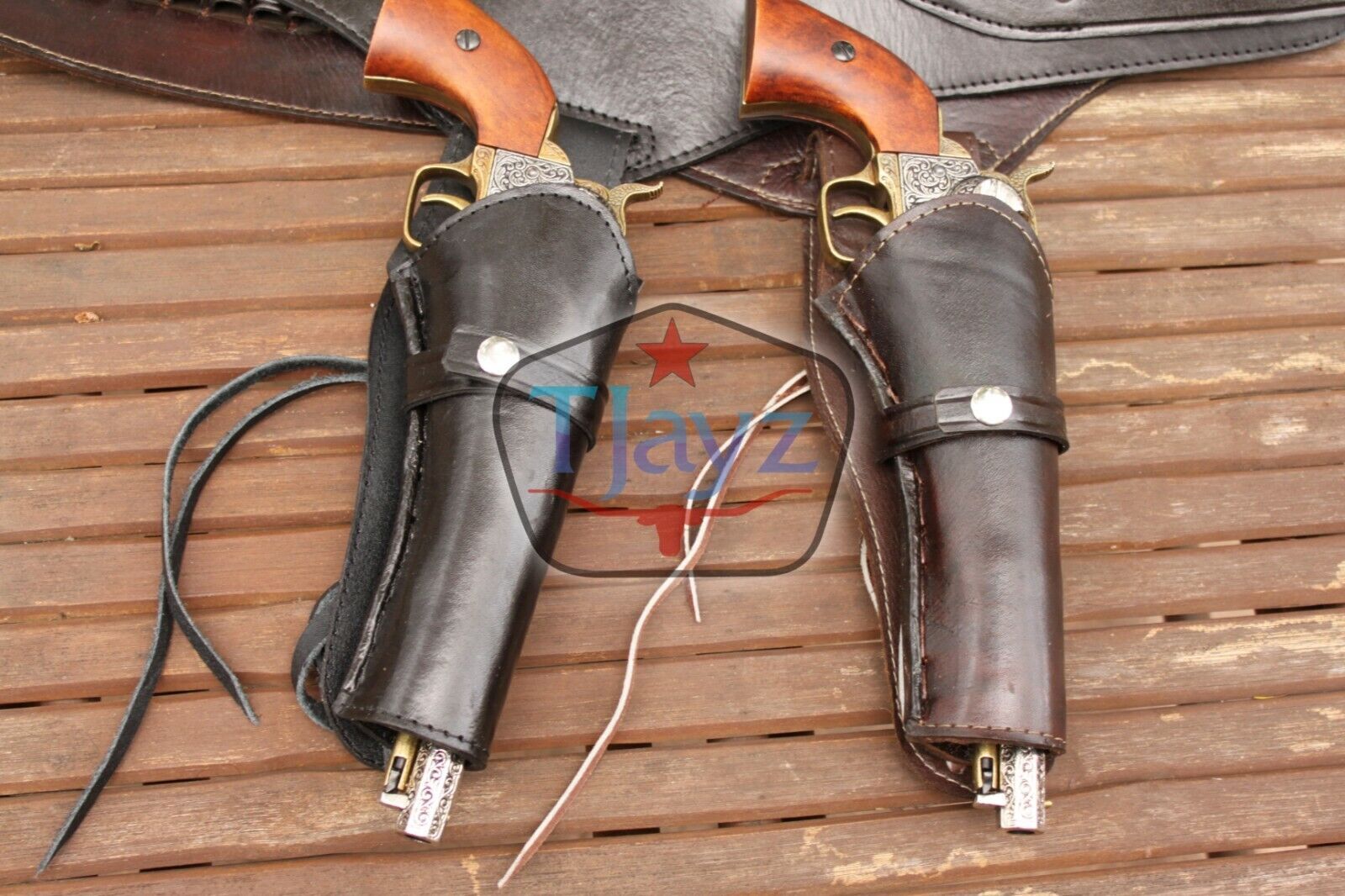22 Cal USA SELLER SASS Single Holster Gun Belt Drop TOOLED LEATHER Western Rig