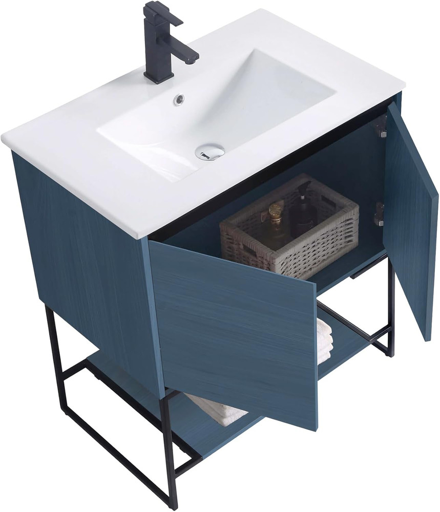 30" Modern Bathroom Vanity with Sink - Chic Space-Saving Solution